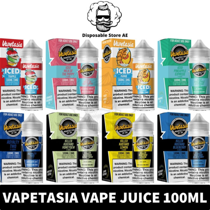 VAPETASIA 100ML 3MG Vape Juice in UAE - VAPETASIO 100ML Juice shop in Dubai - VAPETASIO Vape Juice Shop in Dubai Near Me