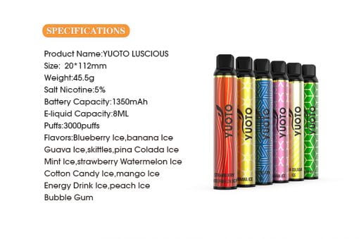 Yuoto 3000 Puffs Luscious Disposable Vape in dubai
