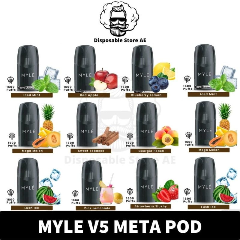 BEST Myle V5 Meta Pods 5% Refillable Empty Pods Myle V5 Meta pods Myle V5 Pods mYLE V5 Pods Dubai