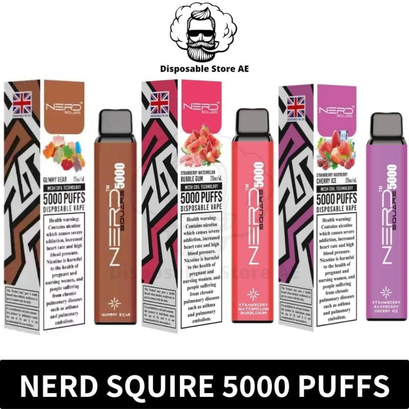 NERD disposable vape Square 5000 puffs at Vapor AE Dubai