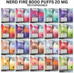 Nerd Fire 8000 Puffs 2% Nicotine Disposable vape Rechargeable Vape in Dubai, UAE - 650mAh - Image 3