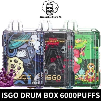 ISGO Drum Box Disposable 6000Puffs 5% Rechargeable Vape in Dubai- ISGO 6000Puffs 50mg- Isgo Drum Box 6000Puffs vape Near me vape dubai