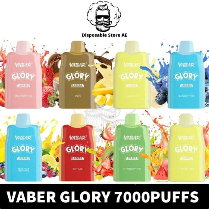 best Vabar Glory Disposable 7000 Puffs 20MG, 50MG Rechargeable Vape in Dubai- Vaber Glory 7000- Vaber 7000Puffs- Vape Shop Near me