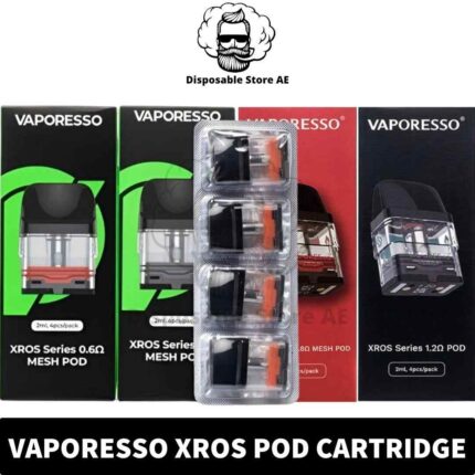 Buy XROS Replacement Pods in UAE - VAPORESSO XROS Pods of 0.6ohm, 0.7ohm, 0.8ohm, 1.0ohm & 1.2 ohm in Dubai Pod Shop near me