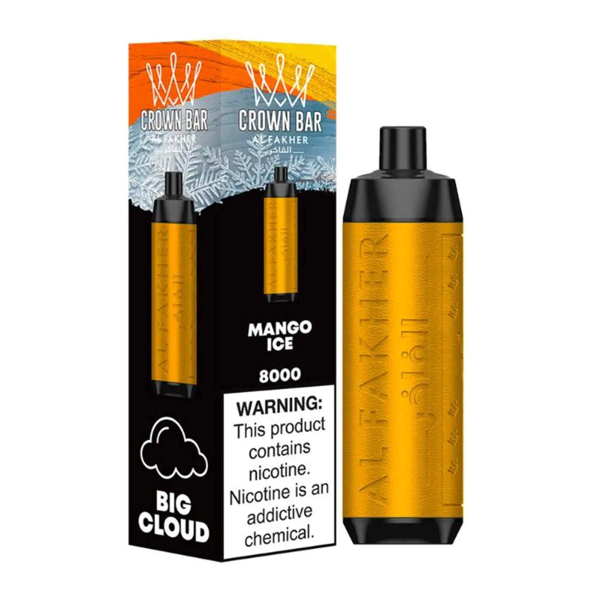 MANGO ICE Buy CROWN BAR AL FAKHER Disposable 5% 8000Puffs Rechargeable Vape in UAE - CROWN BAR VAPE DUBAI- Vape Shop Near me Dubai CROWN BAR Al Fakher 8000 Du