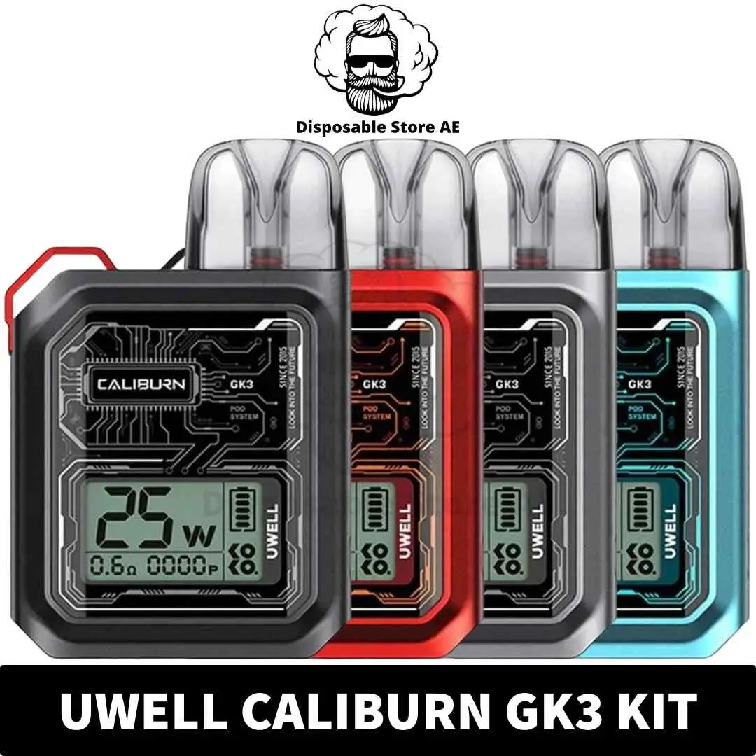 Buy UWELL Caliburn GK3 Kit of 25W and 900mAh in Dubai - Available Color_ Black, Blue, Red and Silver - Caliburn GK3 Pod System Near Me Buy UWELL Caliburn GK3 Kit of 25W and 900mAh in Dubai - Available Color_ Black, Blue, Red and Silver - Caliburn GK3 Pod System Near Me