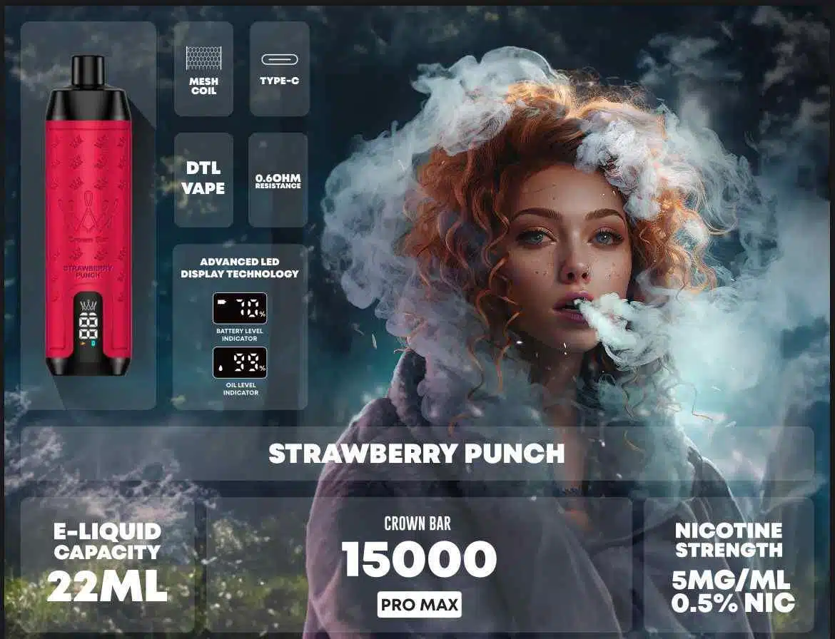 Buy AL FAKHER Crown Bar Pro Max Disposable 15000 Puffs Rechargeable Vape in Dubai - Disposable Vape Shop near me