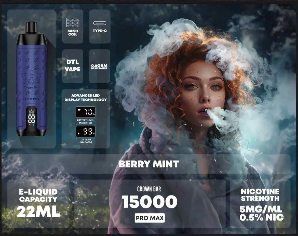 Buy AL FAKHER Crown Bar Pro Max Disposable 15000 Puffs Rechargeable Vape in Dubai - Disposable Vape Shop UAE - AL FAKHER 15000 Puffs in UAE