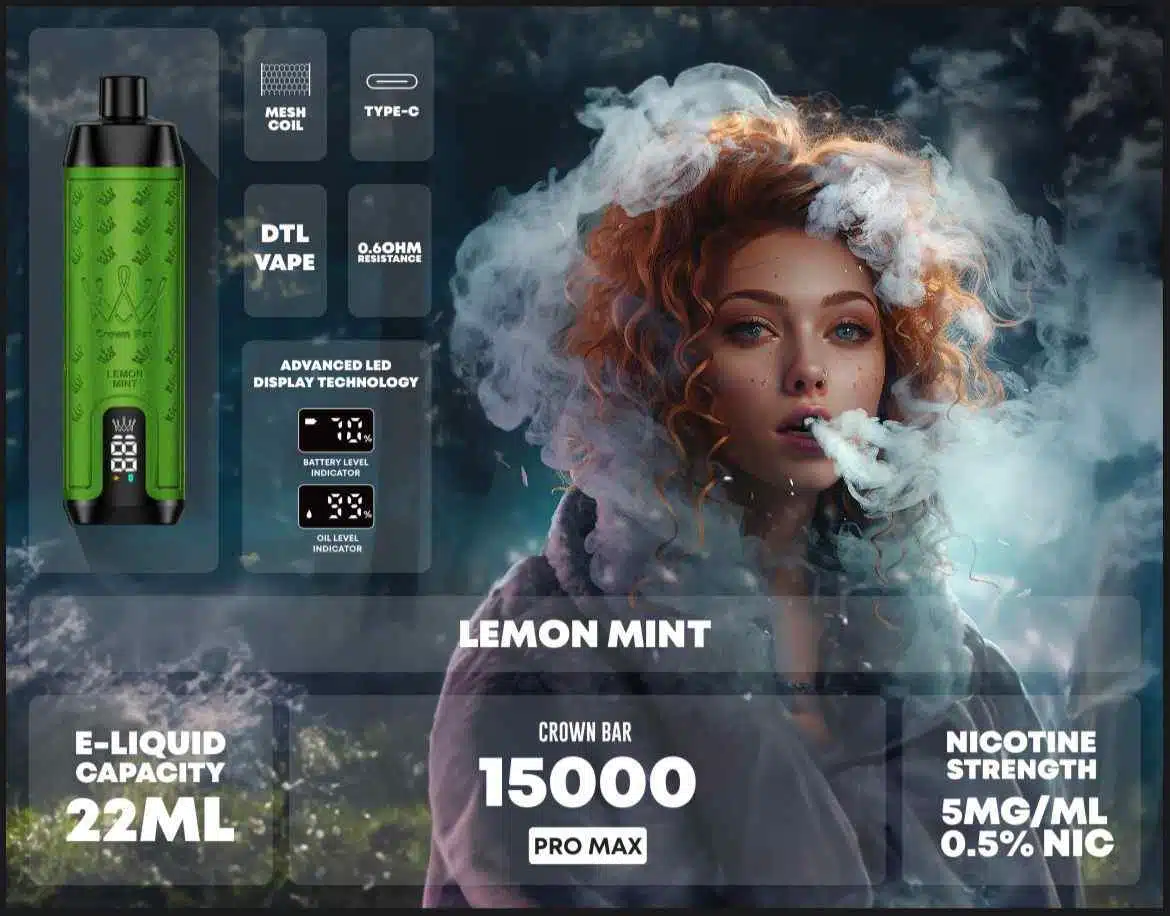Buy AL FAKHER Crown Bar Pro Max Disposable 15000 Puffs Rechargeable Vape in Dubai - Disposable Vape in Dubai