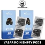 VABAR Koin Empty Cartridge, designed for seamless compatibility with the VABAR Koin Kit. Enjoy a 2.0ml capacity for extended vaping sessions