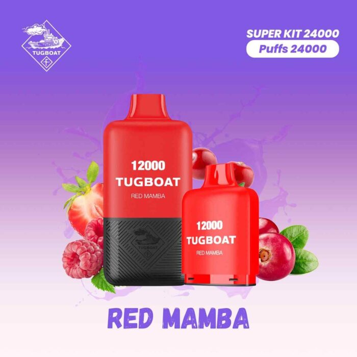 TUGBOAT SUPER 12000 + 12000 Puffs 50MG Disposable Vape in UAE. TUGBOAT Super Kit 24000 Puffs