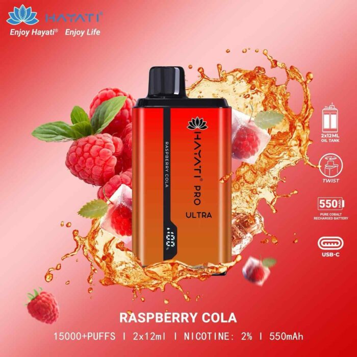 RASPBERRY COLA hayati pro ultra 15000 puffs price in dubai