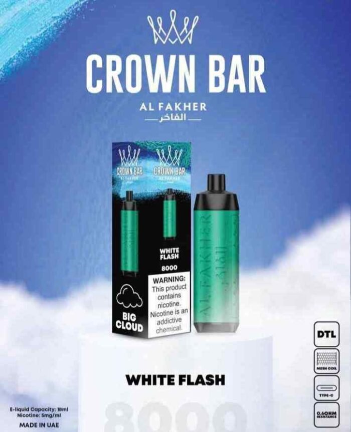 WHITE FLASH crown bar 8000 puffs