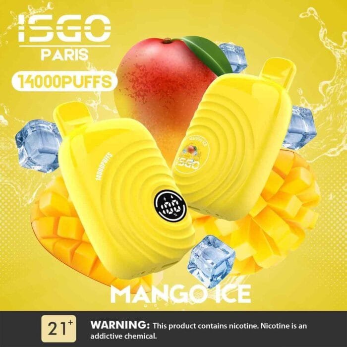 ISGO Paris 14000 Puffs 2% Nicotine Disposable Rechargeable Vape in Dubai - Mango Ice