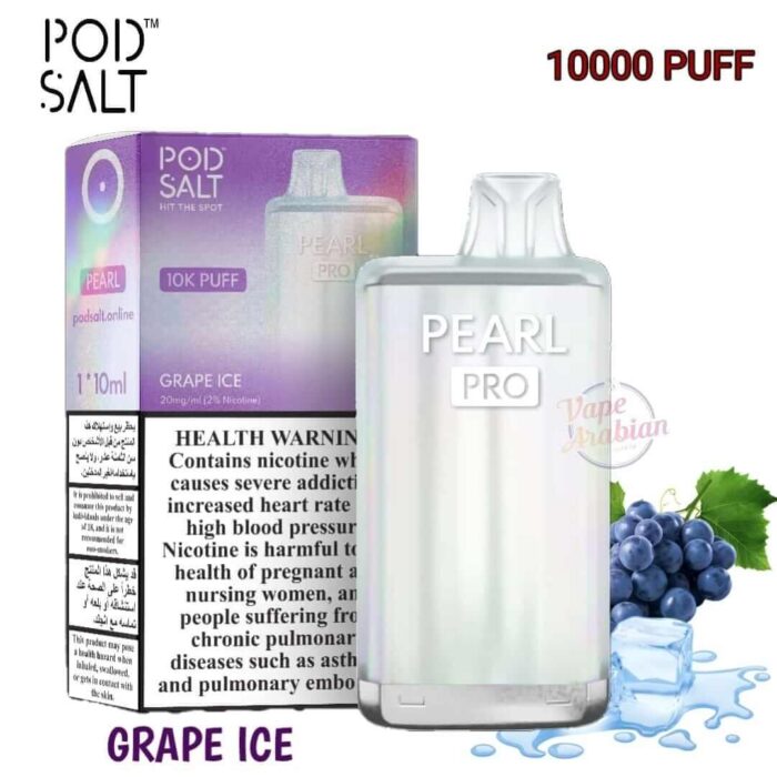PODSALT PEARL PRO 10000 Puffs Price in Dubai GRAPE ICE