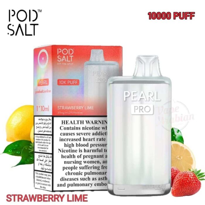 PODSALT PEARL PRO 10000 Puffs Price in Dubai STRAWBERRY LIME