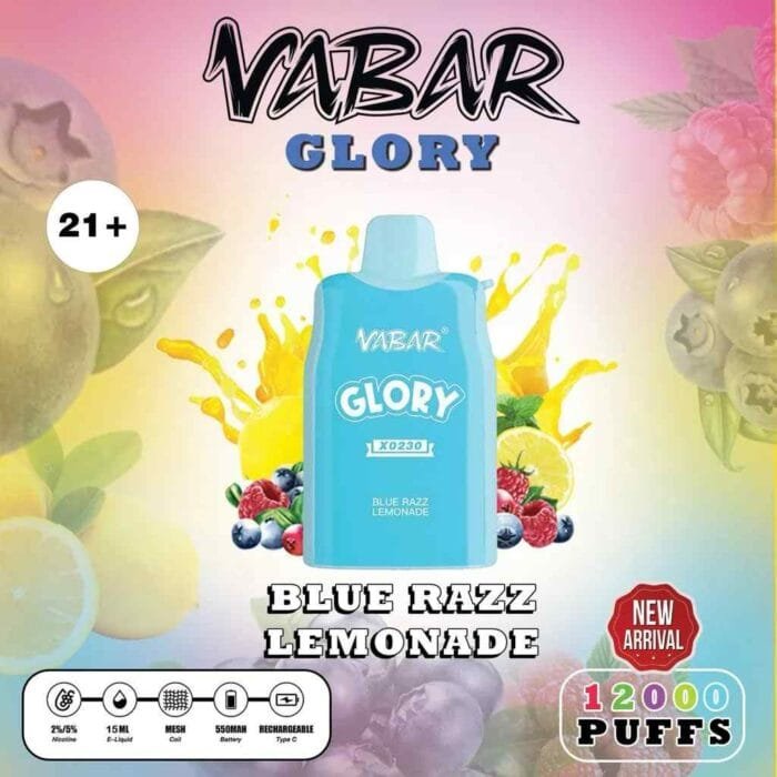 VABAR Glory 7000 Puffs 2% & 5% Nicotine Disposable Vape in Dubai - Blue Razz Lemonade