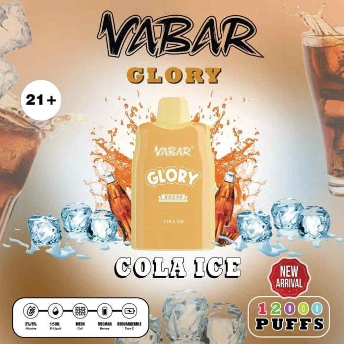 VABAR Glory 7000 Puffs 2% & 5% Nicotine Disposable Vape in Dubai - Cola Ice