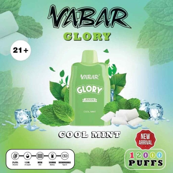 VABAR Glory 7000 Puffs 2% & 5% Nicotine Disposable Vape in Dubai - Cool Mint