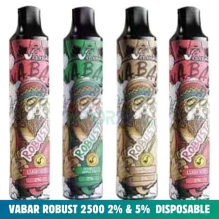 VABAR Robust 2500 Puffs 2% & 5% Disposable Rechargeable Vape in Dubai