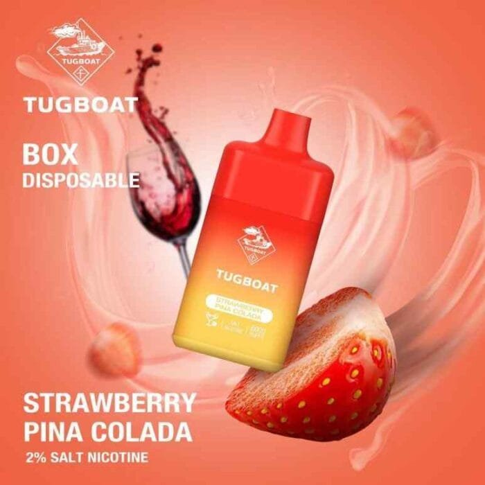 Tugboat Box 6000 Puffs 2% & 5% Disposable Rechargeable vape in Dubai - STRAWBERRY PINA COLADA