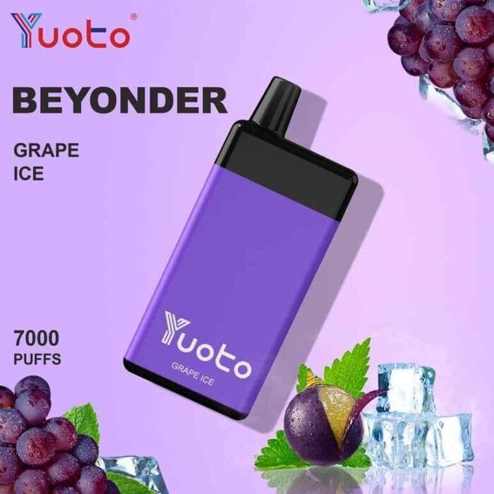 YUOTO Beyonder 7000 Puffs 50mg Disposable Rechargeable Vape in Dubai - GRAPE ICE