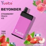 YUOTO Beyonder 7000 Puffs 50mg Disposable Rechargeable Vape in Dubai - STRAWBERRY PEACH ICE