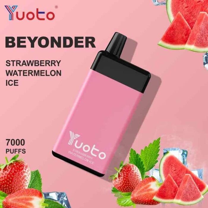 YUOTO Beyonder 7000 Puffs 50mg Disposable Rechargeable Vape in Dubai - STRAWBERRY WATERMELON ICE