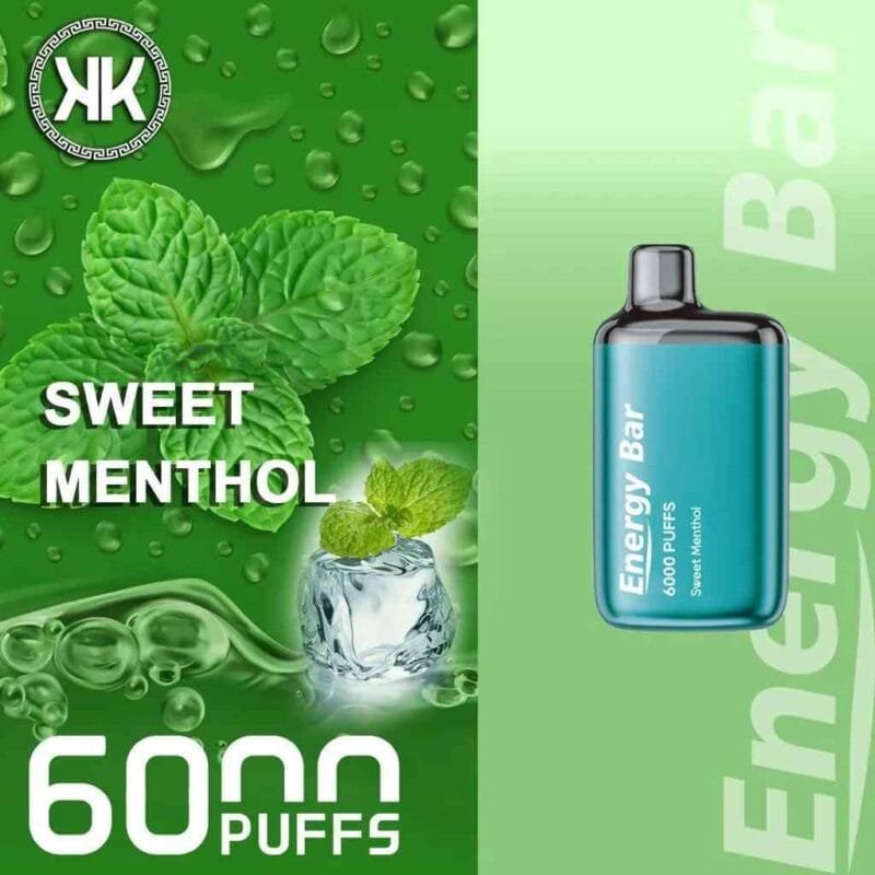 KK ENERGY Bar 6000 Puffs 50mg Nicotine Disposable Vape in Dubai - SWEET MENTHOL