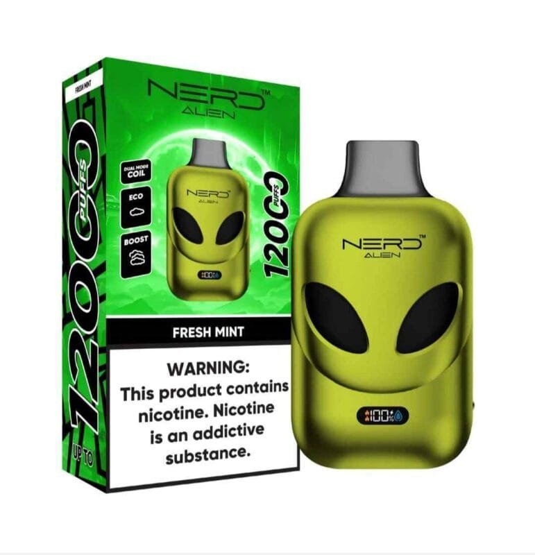 NERD Alien 12000 Puffs 20MG Disposable Vape in Dubai - FRESH MINT