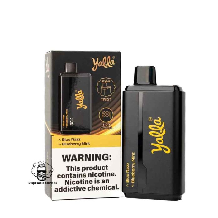 YALLA 24000 PUFFS PRICE IN DUBAI BLUE RAZZ - BLUEBERRY MINT