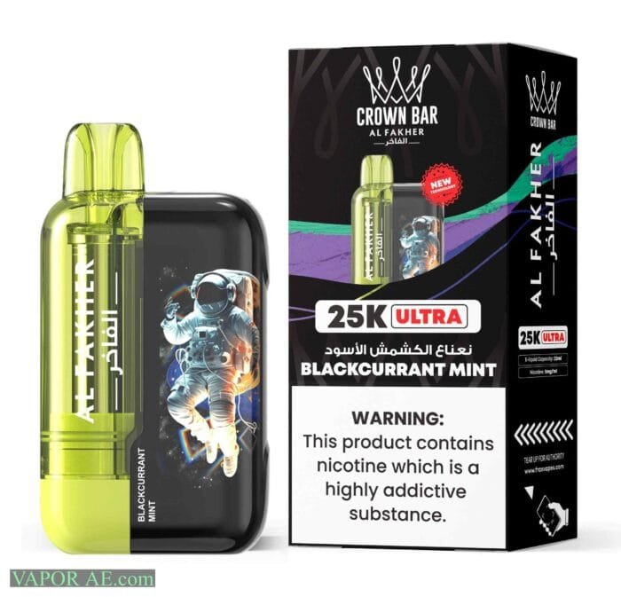 Al Fakher Ultra 25000 Puffs 50MG Disposable Vape Price in Dubai Blackcurrant Mint