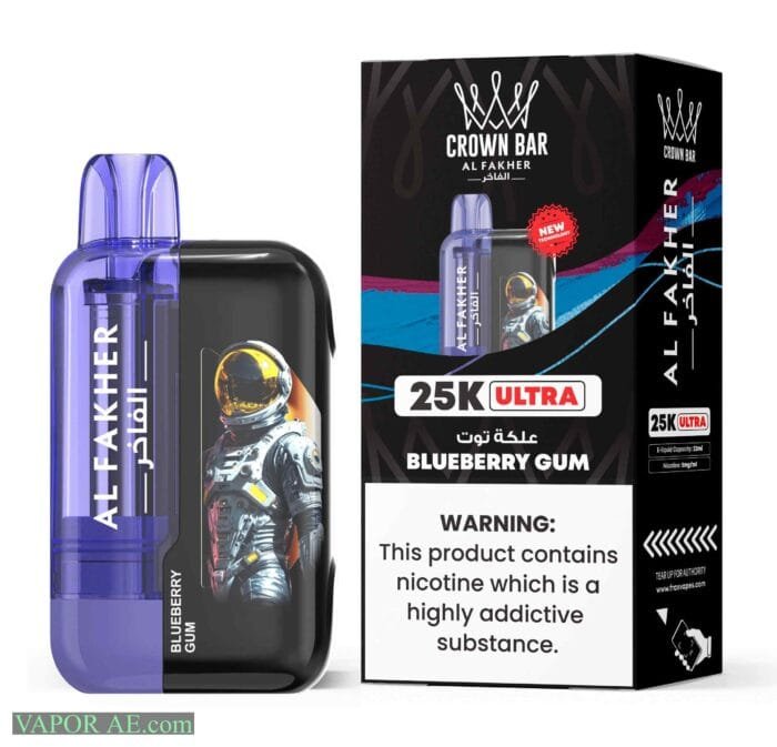 Al Fakher Ultra 25000 Puffs 50MG Disposable Vape Price in Duabi Blueberry Gum