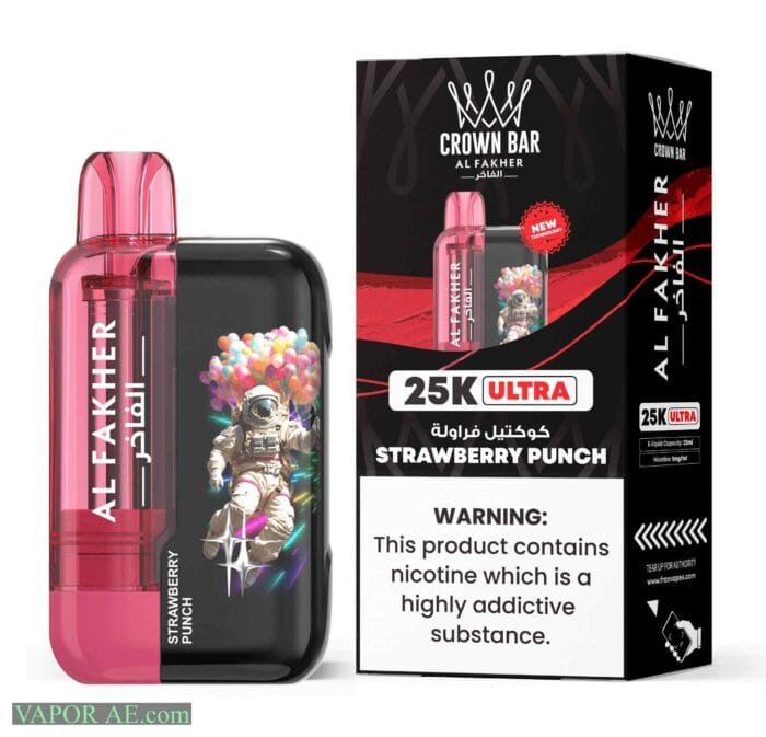 Al Fakher Ultra 25000 Puffs 50MG Disposable Vape Price in Dubai Strawberry Punch