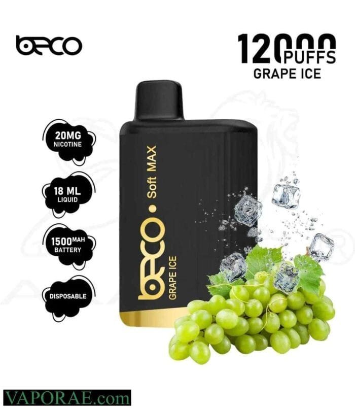 BECO Soft Max 12000 Puffs 20MG Disposable Vape Price in Dubai Grape Ice