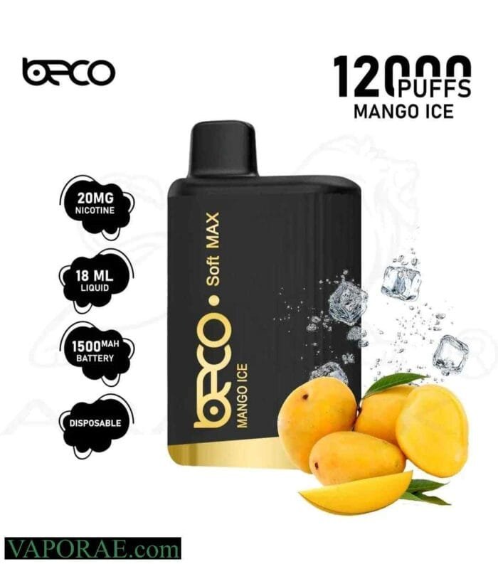 BECO Soft Max 12000 Puffs 20MG Disposable Vape Price in Dubai Mango Ice