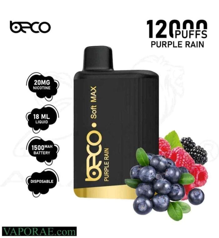 BECO Soft Max 12000 Puffs 20MG Disposable Vape Price in Dubai Purple Rain