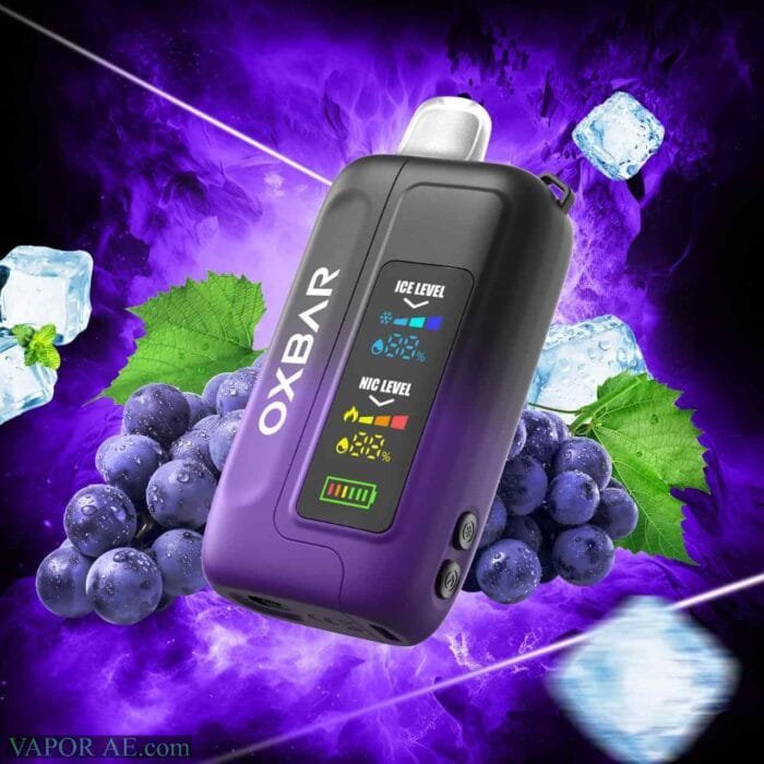 OXBAR Ice-Nic Control 35000 Puffs 50MG Disposable Vape Price in Dubai Black Grape Ice