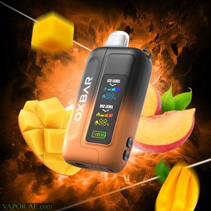 OXBAR Ice-Nic Control 35000 Puffs 50MG Disposable Vape Price in Dubai Mango Peach