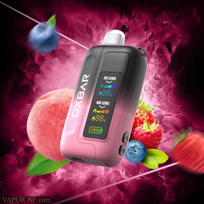 OXBAR Ice-Nic Control 35000 Puffs 50MG Disposable Vape Price in Dubai Peach Blue Razz