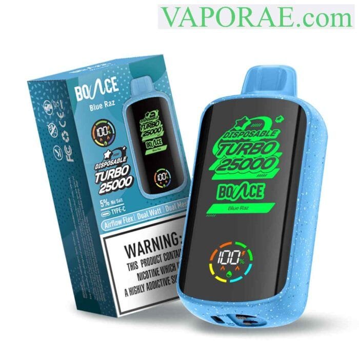 BOUNCE Turbo 25000 Puffs 50MG Disposable Vape Price in Dubai Blue Razz