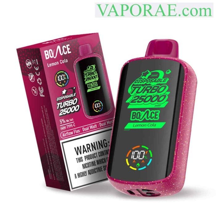 BOUNCE Turbo 25000 Puffs 50MG Disposable Vape Price in Dubai Lemon Cola