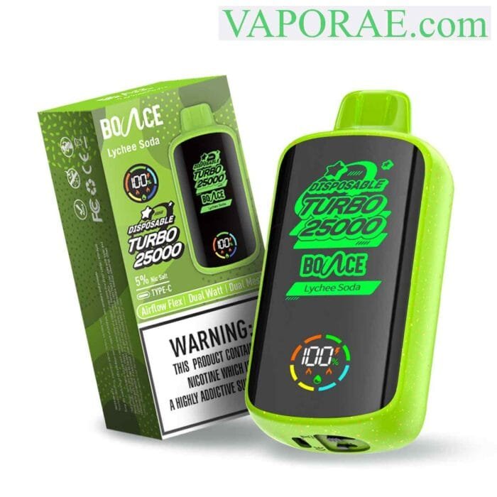 BOUNCE Turbo 25000 Puffs 50MG Disposable Vape Price in Dubai Lychee Soda