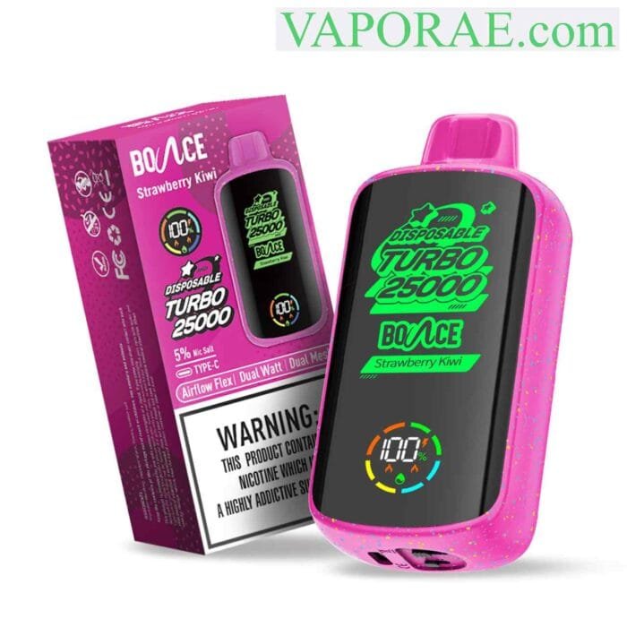 BOUNCE Turbo 25000 Puffs 50MG Disposable Vape Price in Dubai Strawberry Kiwi