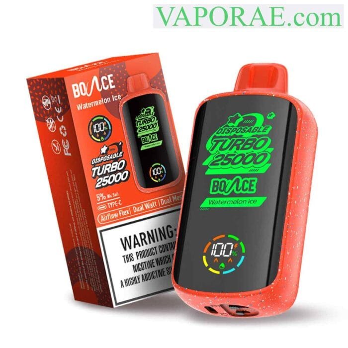 BOUNCE Turbo 25000 Puffs 50MG Disposable Vape Price in Dubai Watermelon Ice