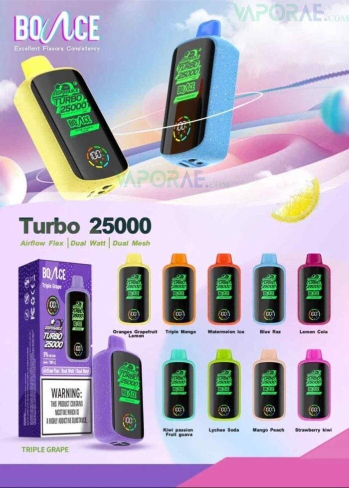 BOUNCE Turbo 25000 Puffs 50MG Disposable Vape Price in UAE