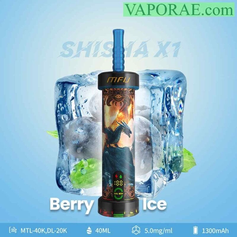 MFU Shisha X1 40000 Puffs 5mg Disposable Vape Price in Dubai Berry Ice