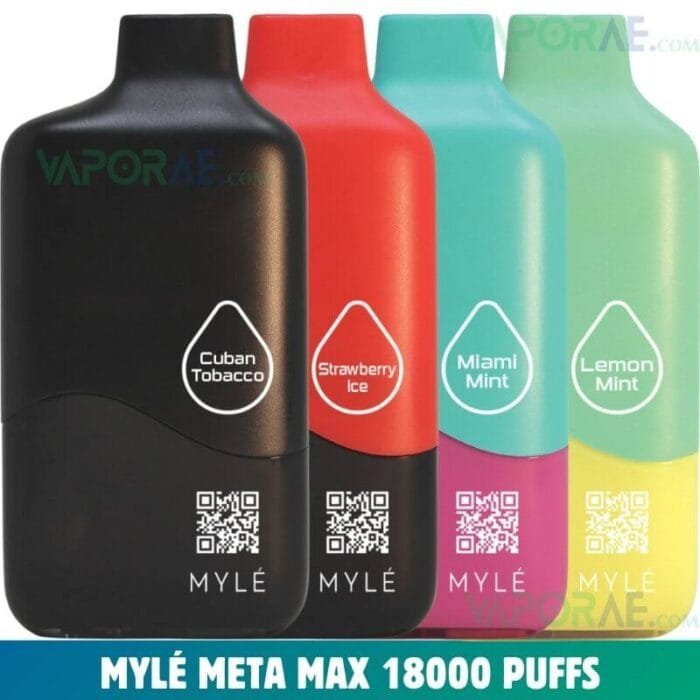 MYLE META MAX 18000 Puffs Disposable Vape Price in Dubai