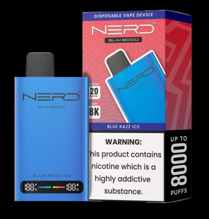 NERD Slim 8000 Puffs BLUE RAZZ ICE