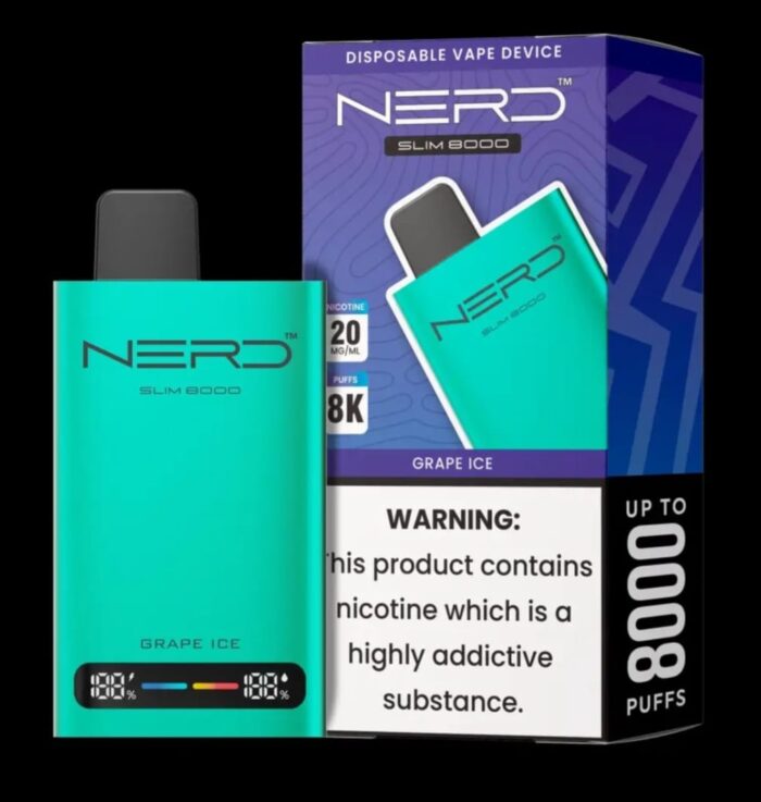 NERD Slim 8000 Puffs GRAPE ICE